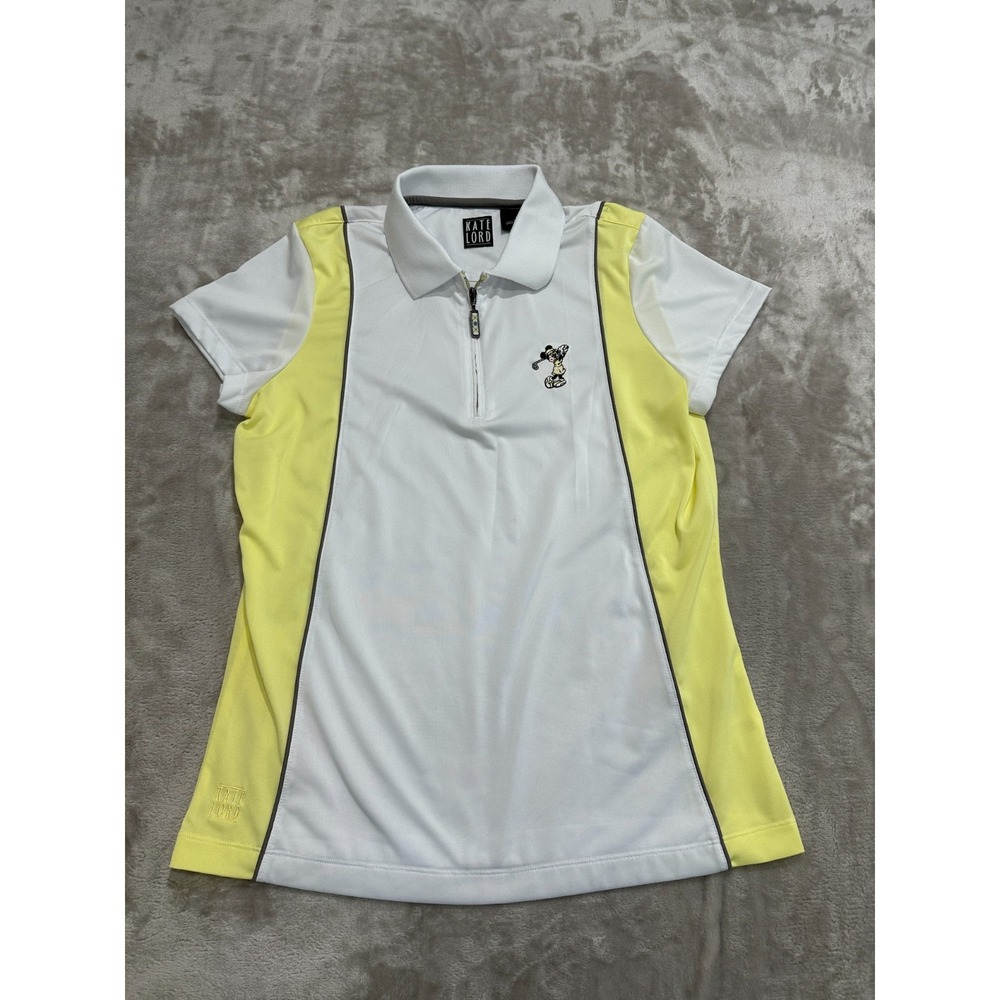 Kate Lord Golf Polo Shirt Womens Medium White‎ Short Sleeve Disney Minnie Mouse